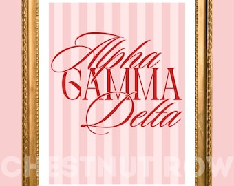 Alpha Gamma Delta Sorority Wall Art Digital Poster Designs Aesthetic Preppy Cute Old Money Simple AGD