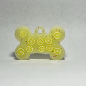 Sunny Yellow Resin Pet Tag - Bright and Cheerful Design