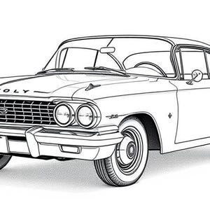 Classic Cars Coloring Pages: 40 Printable Art Designs (digital Download