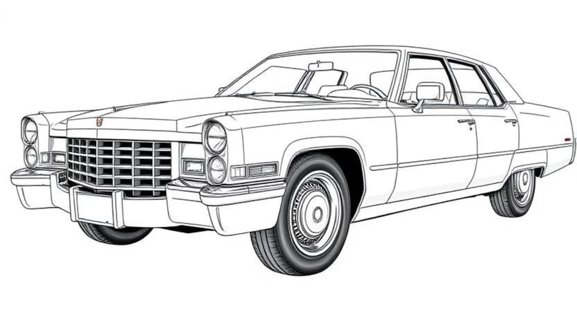 Classic Cars Coloring Pages: 40 Printable Art Designs (digital Download