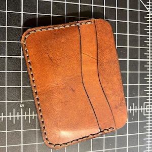 Cartera de piel de grano completo hecha a mano