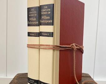 Vintage Shakespeare Complete Works Set, Two Volume Hardcovers, Classic Literary Decor, Antique Book Set, Classical Literature, Rust Books