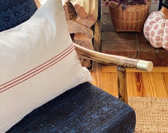 English Cottage Pillow Cover, Modern Farmhouse Pillow Cover, Modern Rustic Pillow, Fall Stripes, Earth Tones, Linen Style Cover