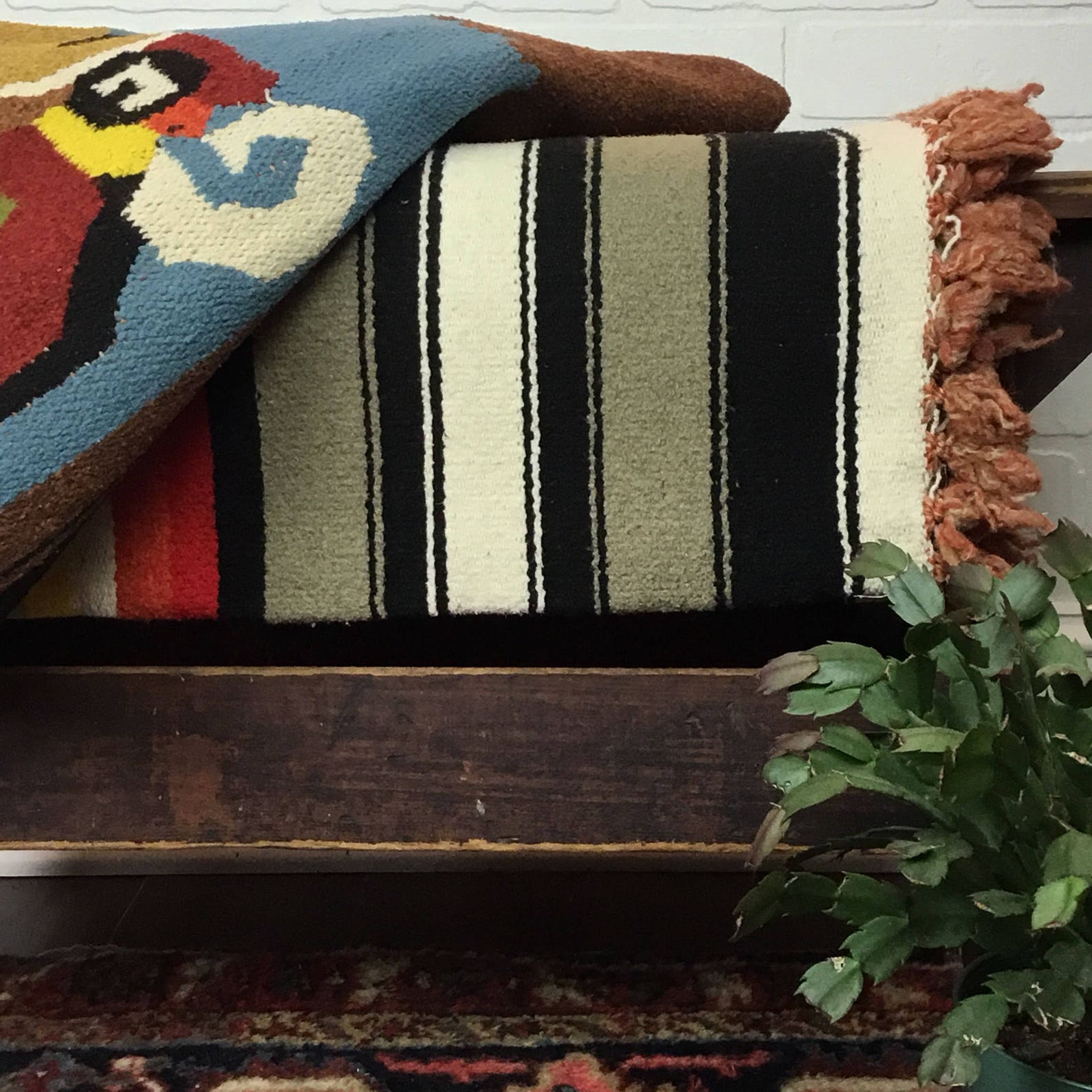Vintage Mexican Rug Vintage Mexican Blanket Boho Rug Etsy