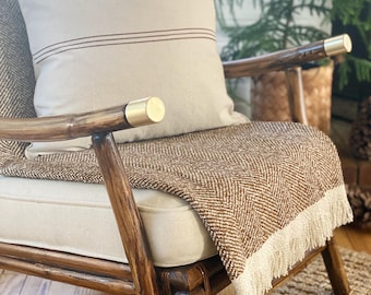 Fall Stripe Linen Style Pillow Cover, Modern Rustic Farmhouse Decor, Minimalist Fall, Muted Fall Pillow Cover, Grain Sack Style Cover