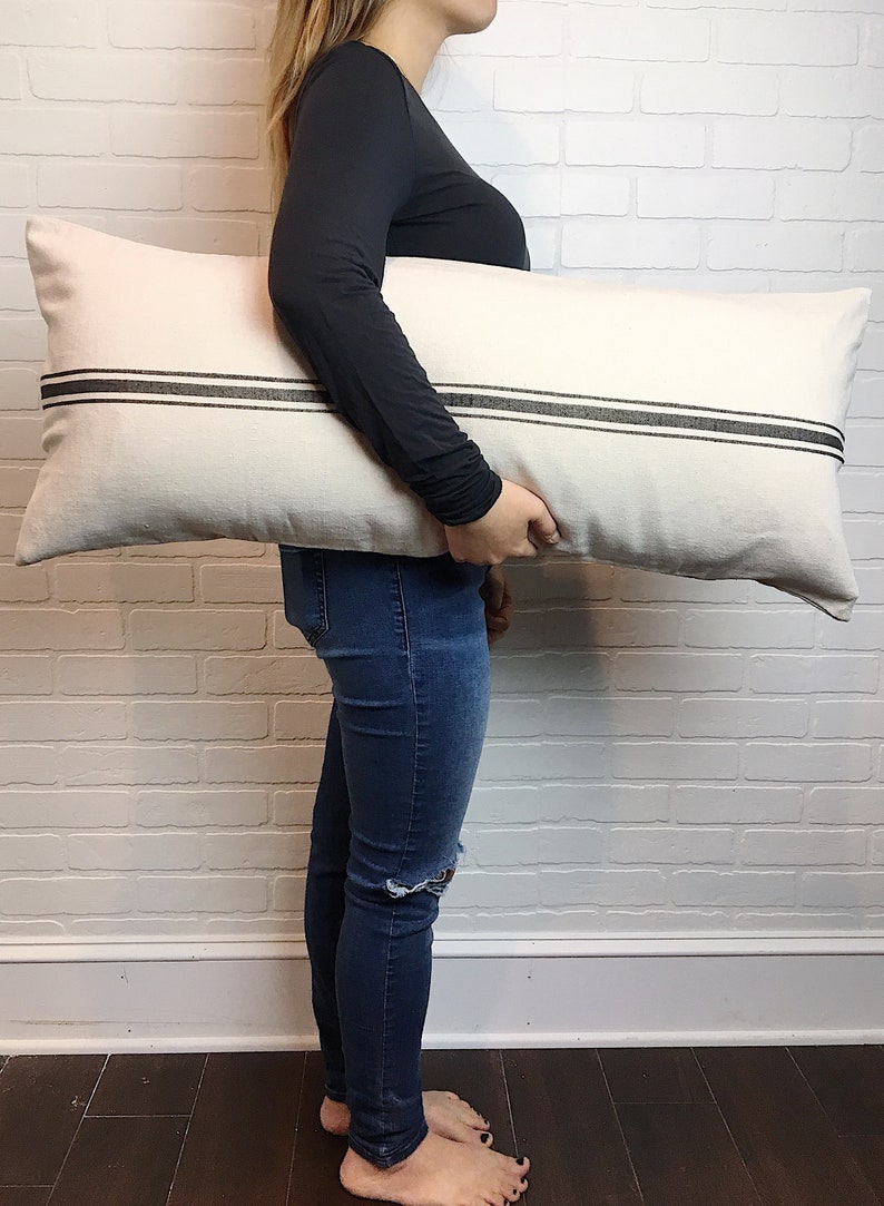 Grain Sack Lumbar Pillow Cover Modern Farmhouse Lumbar Etsy