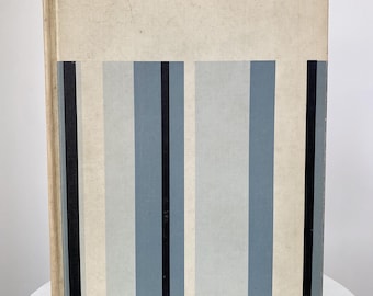 Vintage Chemistry Textbook, Mid Century Modern Book, Striped Hardcover, Science Gift, MCM Office Styling, Black and White Book, Gray Books