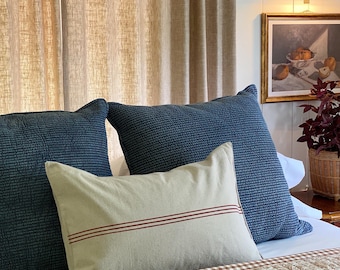 Fall Stripe Linen Style Pillow Cover, Modern Rustic Farmhouse Decor, Minimalist Fall, Muted Fall Pillow Cover, Grain Sack Style Cover