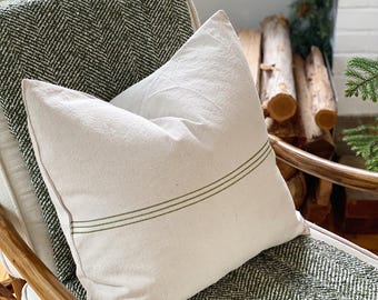 Minimalist Farmhouse Stripe Pillow Cover: Earth Tones Linen Style