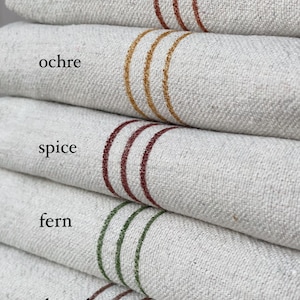 Minimal Farmhouse Pillow Cover, Modern Farmhouse, Modern Rustic Pillow, Fall Stripes, Earth Tones, Linen Style Cover, Grain Sack Style Cover