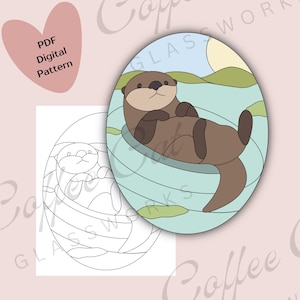Otter Stained Glass Pattern – Digital Download | Hobby & Commercial License, PDF SVG PNG