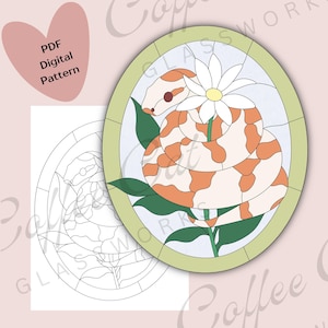 Snake Flower Stained Glass Pattern – Digital Download | Hobby & Commercial License, PDF SVG PNG