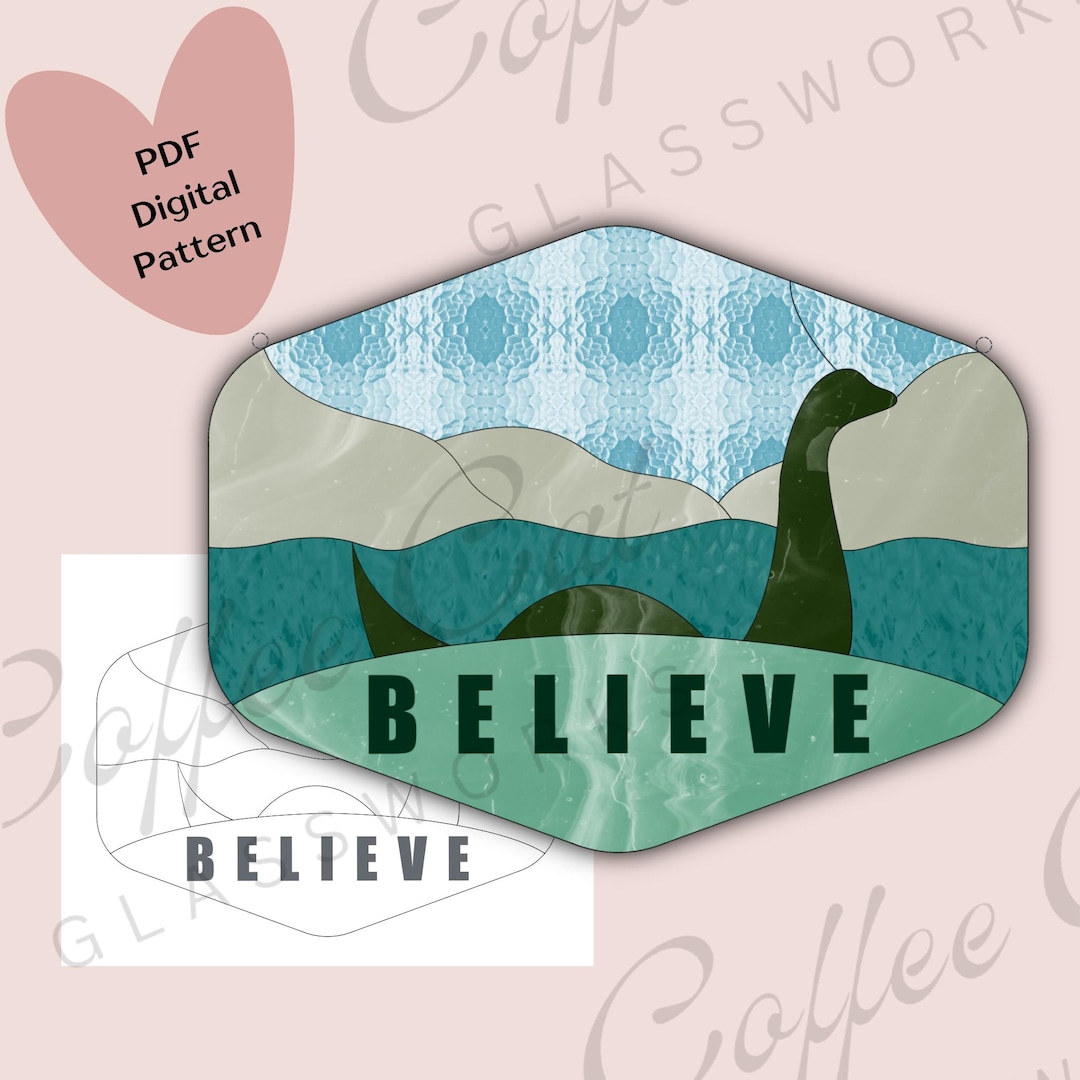 Copy Monster Pattern Glass Loch Ness Monster Stained Glass Pattern: Digital Download (PDF, SVG ...