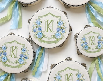 Personalized Tambourine Wedding Favor | Custom Logo, Text, or Design | Wedding Gift, Reception Music Decor