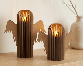 Halloween ghost candle holder SVG files, Laser cut tea light holders, Set of 2 ghosts tealight lamps, DXF file for woodworking, 3D lanterns