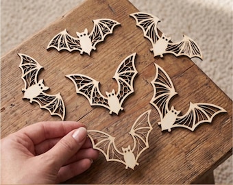 Halloween bats SVG file, Decorative bat shape ornaments, Laser cut files, Silhouette DXF bundle, Cricut designs, DIY wood or paper cutouts