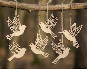 Easter tree bird SVG file ornaments, Laser cut files, Birds decor, Wooden home decorations, Cricut or Glowforge plans, Decorative wood birds