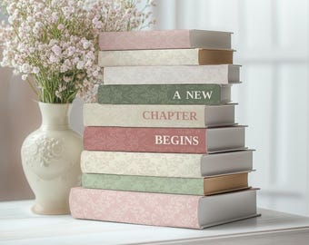 A New Chapter begins Bridal Shower or Baby shower decorations, Storybook themed table centerpieces, Decorative book cover prints, DIY decor