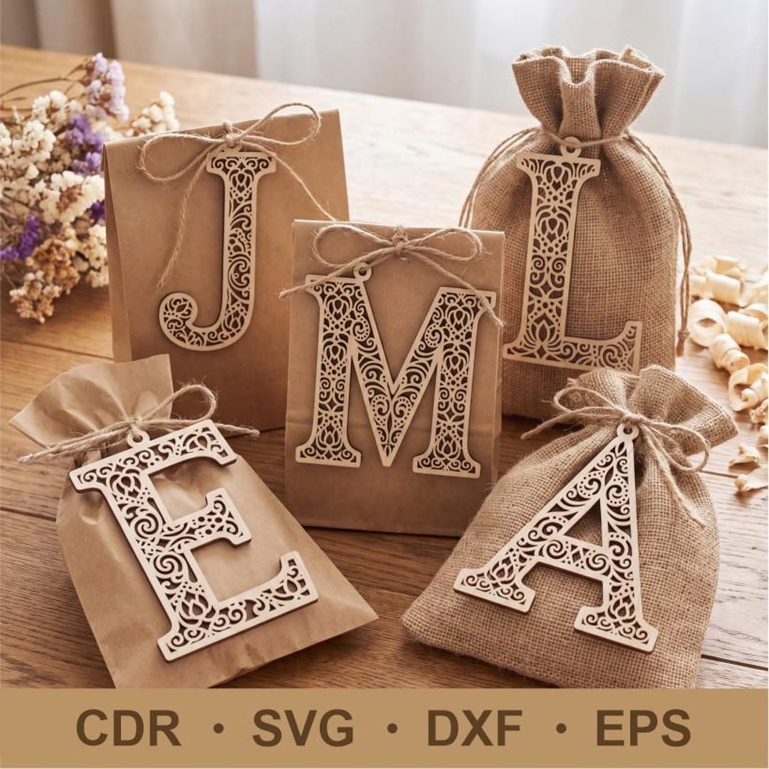 Svg Lettering Letters Laser Cut SVG File, Christmas Alphabet Ornaments, Personalized ...