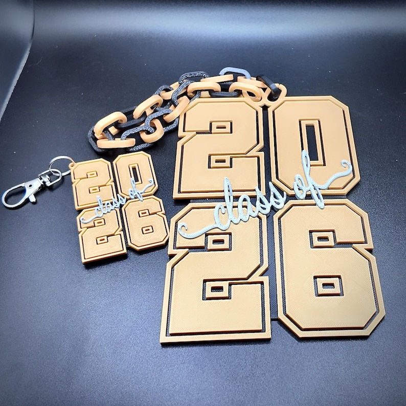3D Class of 2026 Senior Graduation Hype Chain & Keychain Custom Combo ...