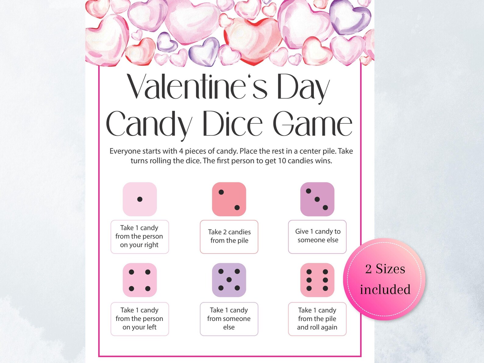 Valentines Day Candy Game, Printable Valentines Game for Kids ...