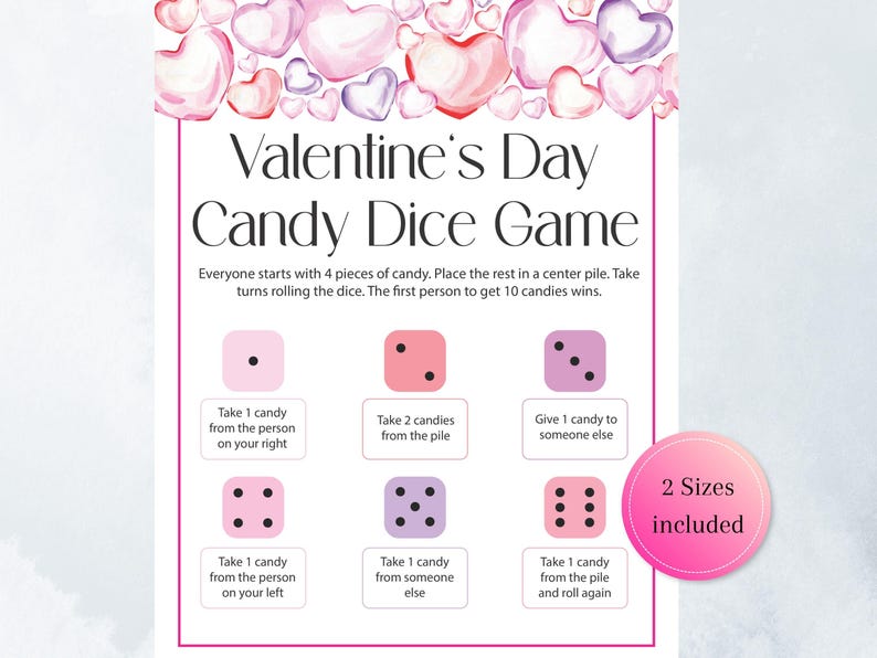 Valentines Day Candy Game, Printable Valentines Game for Kids ...