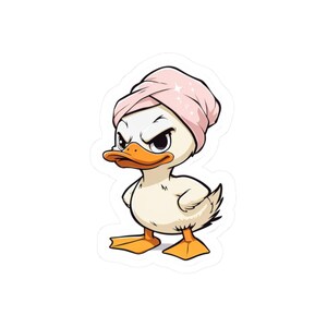 Sassy Duck Kiss-Cut Stickers, Fun Decor, Laptop Stickers, Gift for Friends, Cute Animal Stickers, Quirky Home Decor, Humor