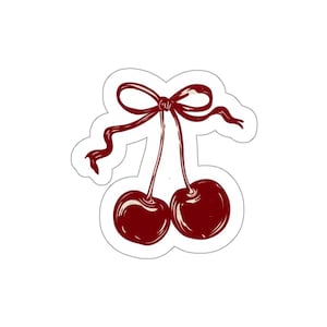 Cherry Blossom Die-Cut Stickers, Cute Cherry Stickers for Laptops, Journals, Scrapbooks, Gifts for Fruit Lovers, Fun Decor
