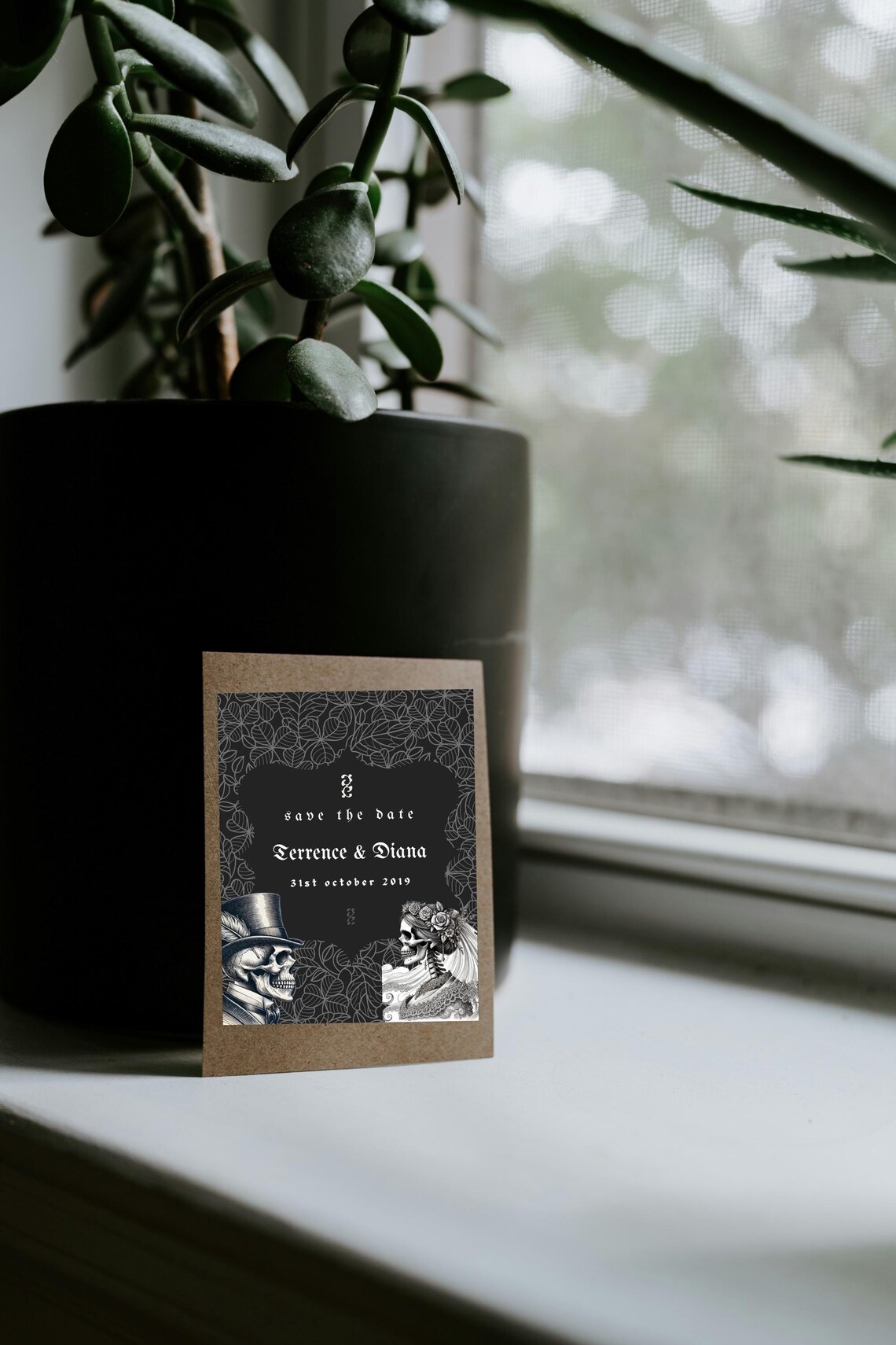 Gothic Wedding Invitation Template Canva Etsy
