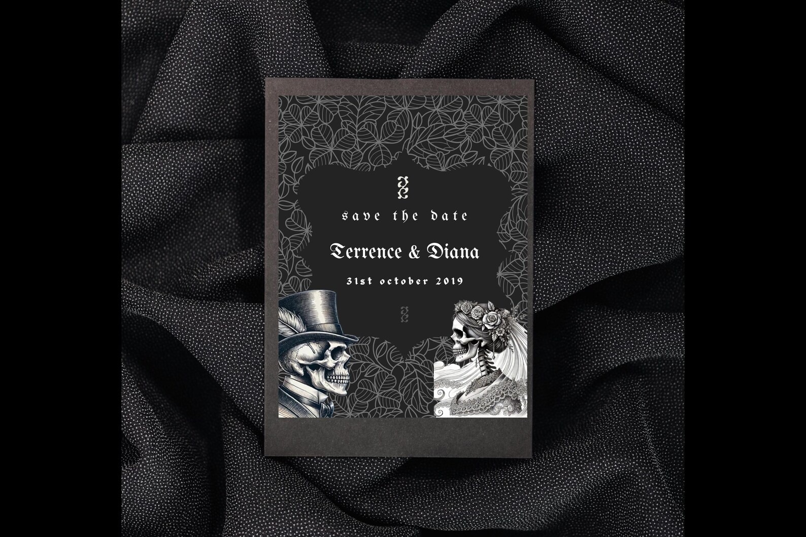 Gothic Wedding Invitation Template Canva Etsy