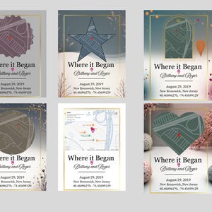 Where We Met Map Template, Editable Canva Printable, Where It Began Couple , Custom Map Print, Instant Download - Multiple Variations