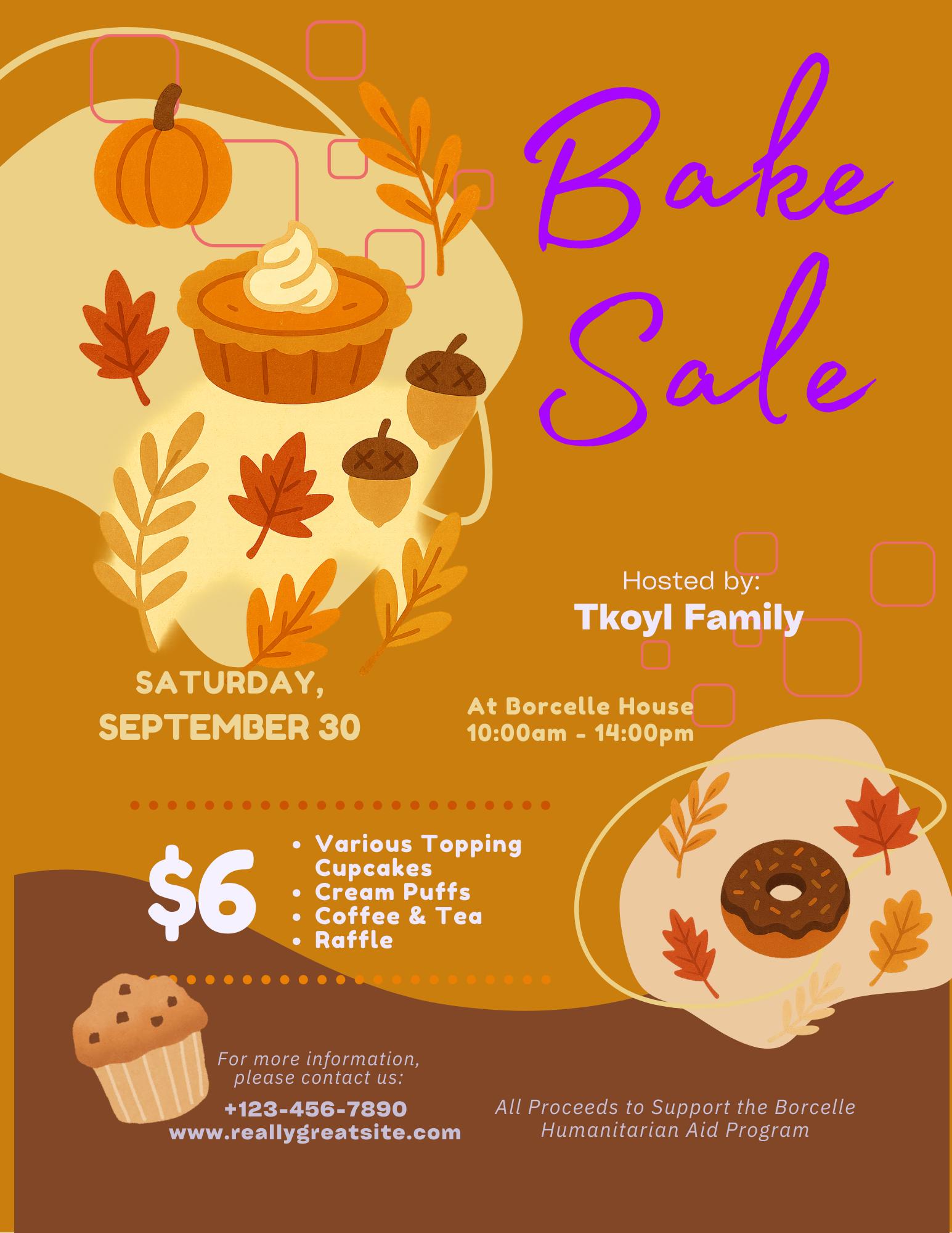 Fall Raffle Poster Fall Bake Flyer Template | Autumn Fundraiser (printable Digital File - Etsy