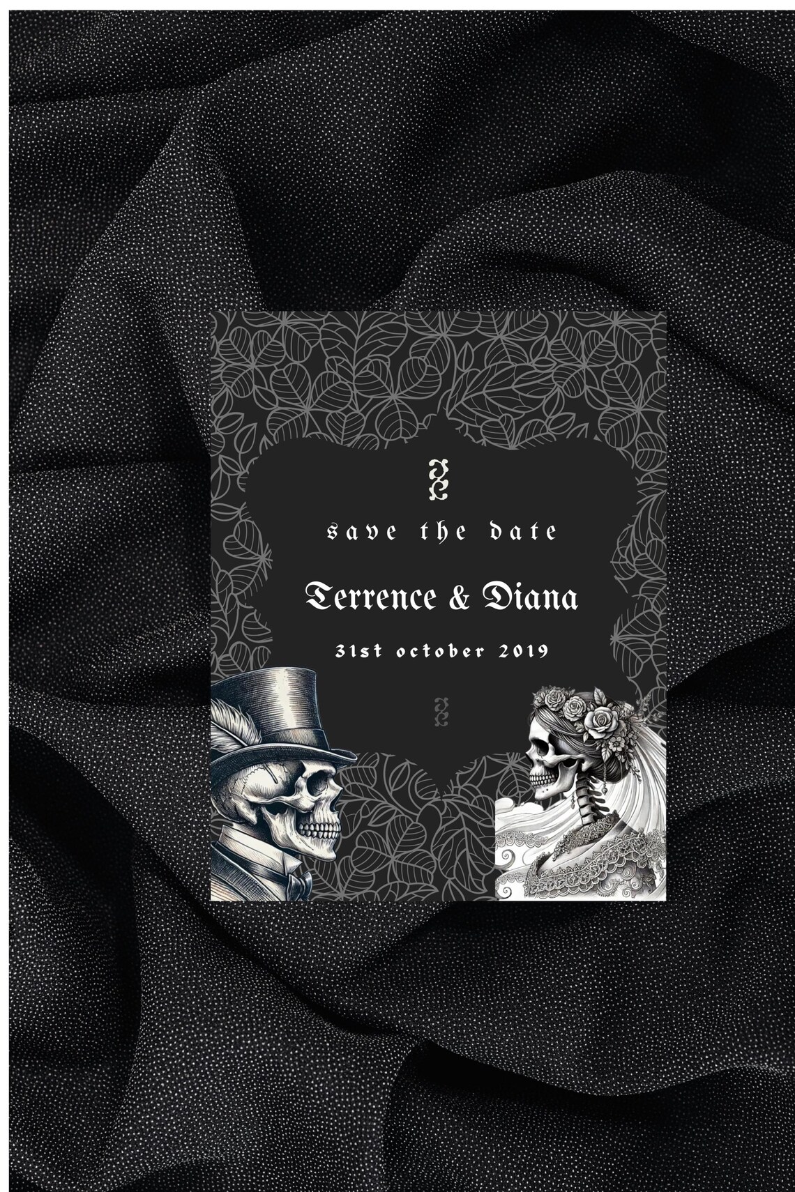 Gothic Wedding Invitation Template Canva Etsy