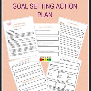 Most Popular Printable Goal Setting Action Plan - Printable PDF, Fillable, Best Instant Download Digital Document, all 5 pages included