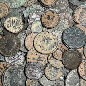 Set of 10 Authentic Roman Coins, Ancient Bronze (100–400 AD)