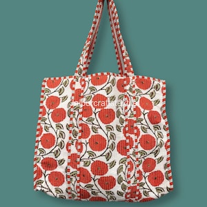 Quilted Tote Bag, Cotton Large Shoulder Bag, Shopping Bag, Travel Bag, Gifts For Her
