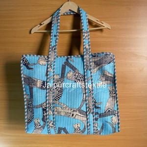 Quilted Tote Bag, Cotton Large Travel Bag, Shopping Bag, Gift For Her