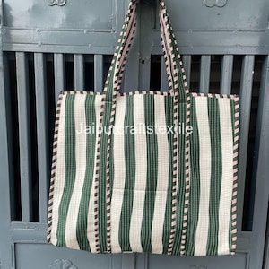Quilted Tote Bag, Cotton Large Travel Bag, Shopping Bag, Gift For Her