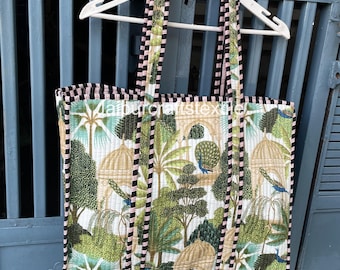 Quilted Cotton Tote Bag: Large Travel Shopping Bag