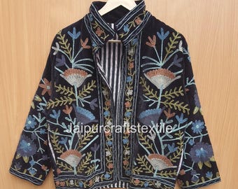 Hand Embroidered Velvet Suzani Jacket - Winter Women's Wear