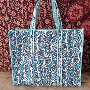 Handmade Quilted Tote Bag, Grocery Bag, Women Shopping Tote Bag, Cotton Shoulder Bag, Large Tote Bags, Gift For Her