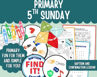 5th Sunday Primary Lesson Printable LDS Come Follow Me 2026 Primary Ideas Appendix B Baptism and Confirmation for Primary May 31st