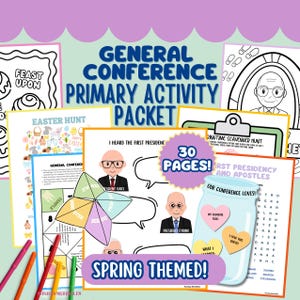 General Conference Packet LDS Primary Coloring Pages Note Pages Interactive Games LDS Primary Conference Printables April