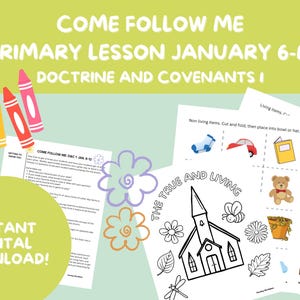 Primary Come Follow Me January 6-12 LDS Lesson Plan Doctrine and Covenants Harken O Ye People 2025 activities coloring sheets printable page