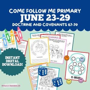 Primary June 23-29 Lesson Plan LDS Come Follow Me 2025 Doctrine and Covenants Worth the Riches of the Whole Earth Baptism Find and Seek It