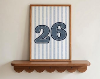 Patchwork 26 Print Blue, Little Boys Room Decor, Vintage Nursery Wall Art, 2026 Artwork