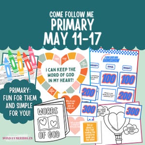 Primary May 11-17 Primary Lesson Plan LDS Come Follow Me Printable 2026 The Old Testament Primary Ideas May 17th