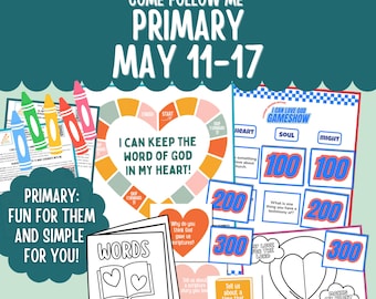Primary May 11-17 Primary Lesson Plan LDS Come Follow Me Printable 2026 The Old Testament Primary Ideas May 17th