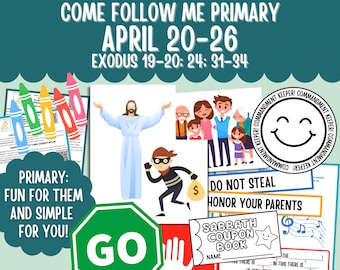 Primary April 20-26 Lesson Plan LDS Come Follow Me 2026 The Old Testament Printable Primary Ideas April 26th CTR Keep the Commandments