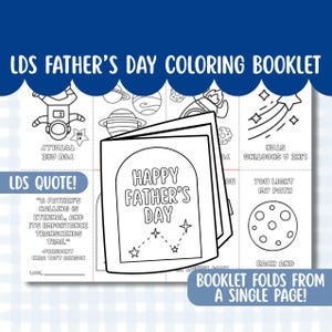 Folleto imprimible del Día del Padre de la Primaria SUD: Manualidad para colorear, regalo para papá, recuerdo del Día del Padre 2025, poema para colorear para papá